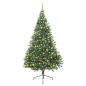 Preview: Künstlicher vorbeleuchteter Weihnachtsbaum Grün 240 cm PVC