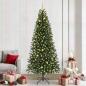 Preview: ARDEBO.de - Künstlicher Weihnachtsbaum mit 300 LEDs Grün 240 cm PE und PVC