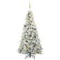 Preview: Künstlicher klappbarer Weihnachtsbaum Weiß 210 cm PE und PVC