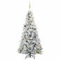 Preview: Künstlicher klappbarer Weihnachtsbaum Weiß 210 cm PE und PVC