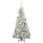 Preview: Künstlicher klappbarer Weihnachtsbaum Weiß 240 cm PE und PVC