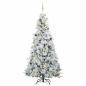 Preview: Künstlicher klappbarer Weihnachtsbaum Weiß 240 cm PE und PVC