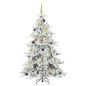Preview: Künstlicher klappbarer Weihnachtsbaum Weiß 180 cm PVC und Stahl