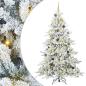 Preview: Künstlicher klappbarer Weihnachtsbaum Weiß 210 cm PVC und Stahl