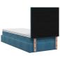 Preview: Ottoman-Bett mit Matratze und LED Dunkelblau 90 x 200 cm Samt