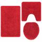 Preview: Anti-Rutsch Badematten-Set 3 stk. Rot 50 x 80 cm PP