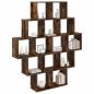 Preview: Wandregal Raucheiche 120 x 20 x 136 cm Holzwerkstoff