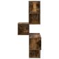 Preview: Wand-Eckregal Raucheiche 48 x 48 x 120 cm Holzwerkstoff