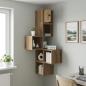 Preview: ARDEBO.de - Wand-Eckregal Artisan-Eiche 48 x 48 x 120 cm Holzwerkstoff