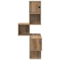 Preview: Wand-Eckregal Artisan-Eiche 48 x 48 x 120 cm Holzwerkstoff