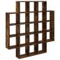 Preview: Wandregal Raucheiche 100 x 13 x 100 cm Holzwerkstoff