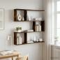 Preview: ARDEBO.de - Wandregal Raucheiche 80 x 12 x 79,5 cm Holzwerkstoff