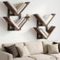 Preview: ARDEBO.de - Wandregal 2 stk. Raucheiche 43 x 15 x 47 cm