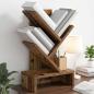 Preview: ARDEBO.de - Baumbücherregal 3-stöckig 30 x 18 x 48 cm Holzwerkstoff Altholz