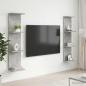 Preview: ARDEBO.de - Wandregal 2 Stk. Betongrau 25 x 15 x 100 cm Holzwerkstoff