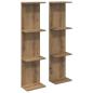 Preview: Wandregal 2 stk. Artisan-Eiche 25 x 15 x 100 cm Holzwerkstoff
