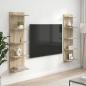 Preview: ARDEBO.de - Wandregal 2 stk. Sonoma-Eiche 30 x 15 x 100 cm Holzwerkstoff