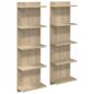 Preview: Wandregal 2 stk. Sonoma-Eiche 30 x 15 x 100 cm Holzwerkstoff