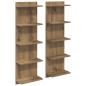 Preview: Wandregal 2 stk. Artisan-Eiche 30 x 15 x 100 cm Holzwerkstoff