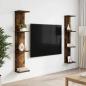 Preview: ARDEBO.de - Wandregal 2 stk. Raucheiche 22 x 15 x 100 cm Holzwerkstoff