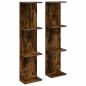 Preview: Wandregal 2 stk. Raucheiche 22 x 15 x 100 cm Holzwerkstoff