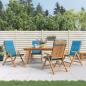 Preview: ARDEBO.de - Verstellbare Klappstühle mit Kissen, 4-teilig, Massivholz Teak
