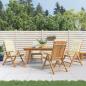 Preview: ARDEBO.de - Verstellbare Klappst?hle mit Kissen, 4-teilig, Massivholz Teak