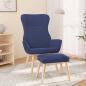Preview: ARDEBO.de - Relaxsessel mit Hocker Blau Stoff