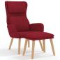 Preview: Relaxsessel mit Hocker Weinrot Samt