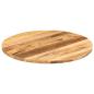 Preview: Tischplatte Ø 80x1,5 cm Rund Raues Massives Mangoholz