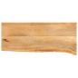 Preview: ARDEBO.de - Tischplatte mit Baumkante 90x30x2,5 cm Massivholz Mango