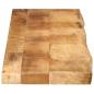 Preview: Tischplatte 180x20x3,8 cm Baumkante Massivholz Raues Mangoholz