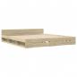 Preview: Bettgestell mit Schubladen Sonoma-Eiche 200x200cm Holzwerkstoff