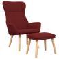 Preview: Relaxsessel mit Hocker Weinrot Stoff