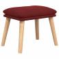 Preview: Relaxsessel mit Hocker Weinrot Stoff