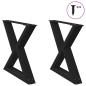 Preview: ARDEBO.de - Couchtischbeine 2 Stk. Schwarz 50x(42-43,3) cm Stahl