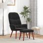 Preview: ARDEBO.de - Relaxsessel mit Hocker Schwarz Samt