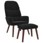 Preview: Relaxsessel mit Hocker Schwarz Samt
