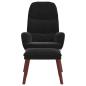 Preview: Relaxsessel mit Hocker Schwarz Samt
