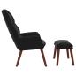 Preview: Relaxsessel mit Hocker Schwarz Samt