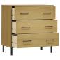 Preview: Sideboard OSLO mit 3 Schubladen Braun 77x40x79,5 cm Massivholz