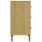 Preview: Sideboard OSLO mit 3 Schubladen Braun 77x40x79,5 cm Massivholz