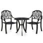 Preview: 3-tlg. Bistro-Set Aluminiumguss Schwarz