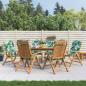 Preview: ARDEBO.de - Klappst?hle Verstellbar mit Kissen 6 Stk. Massivholz Teak