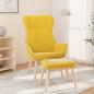 Preview: ARDEBO.de - Relaxsessel mit Hocker Senfgelb Stoff