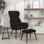 Preview: ARDEBO.de - Relaxsessel mit Hocker Schwarz Stoff