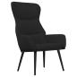 Preview: Relaxsessel mit Hocker Schwarz Stoff