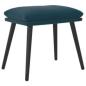 Preview: Relaxsessel mit Hocker Blau Samt