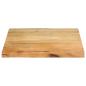 Preview: Tischplatte mit Baumkante 60x60x3,8 cm Massivholz Mango