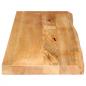 Preview: Tischplatte mit Baumkante 120x30x3,8 cm Massivholz Mango